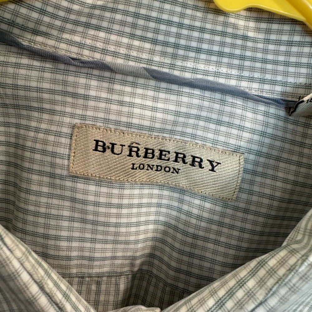 Burberry Men's Gray Checkered Shirt